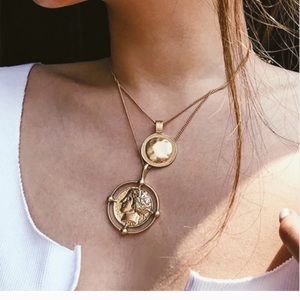 Vintage layered coin necklace
